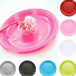 Assiette En Plastique Ronde 22Cm Couleur X 20 Pi Ces