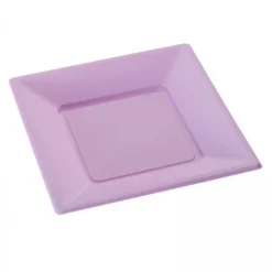 Assiette Plastique Carr E Parme R Utilisable 18 Cm X 12 Pi Ces