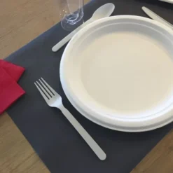 Assiette Ronde Blanche Canne A Sucre 23Cm X 25Pi Ces