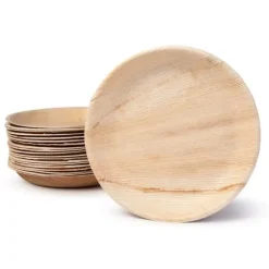 Assiette Ronde En Feuille De Palmier 18Cm X 6 Pi Ces