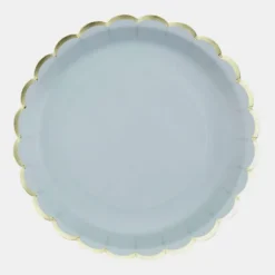 Assiettes Festonn Es 23 Cm Bleu Pastel X 8 Pi Ces