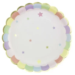 Assiettes Festonn Es 23 Cm Rose Pastel X 8 Pi Ces