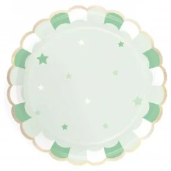 Assiettes Festonn Es 23 Cm Vert Pastel X 8 Pi Ces