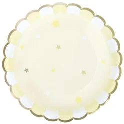Assiettes Festonn Es 23 Cm Jaune Pastel X 8 Pi Ces