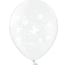 Ballon De Baudruche Transparent Avec Papillons X 50 Pi Ces