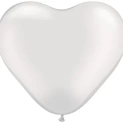 Ballon Gonflable Coeur Blanc 45 Cm X 3 Pi Ces