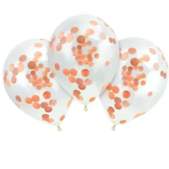 Ballon Gonflable Explosif Avec Confettis Rose Gold 28Cm X 3 Pi Ces