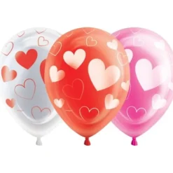 Ballon Mariage Led Coeur Rouge 25Cm X 5 Pi Ces