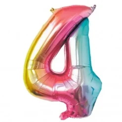 Ballon Mylar Chiffre 4 Iris Pastel 86 Cm