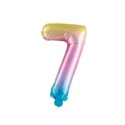 Ballon Mylar Chiffre 7 Iris Pastel 36 Cm