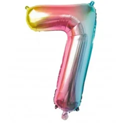 Ballon Mylar Chiffre 7 Iris Pastel 86 Cm