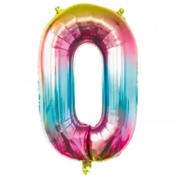 Ballon Mylar Chiffre 0 Iris Pastel 86 Cm