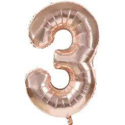 Ballon Mylar Chiffre 3 Rose Gold