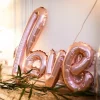 Ballon Mylar Mariage Love Rose Gold