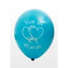 Ballon Vive Les Mari S Turquoise X8