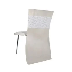 Bande De Dentelle Blanc Pour Housse De Chaise X 3 Pi Ces