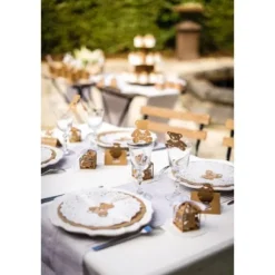 Boite A Dragees Bapt Me Kraft Ourson X 10 Pi Ces