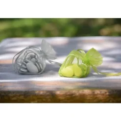 Boite A Dragees Coeur En Organza Blanc X 4 Pi Ces