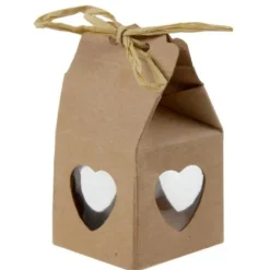 Boite Dragees Mariage Avec Coeur Naturel Ajour X 4 Pi Ces