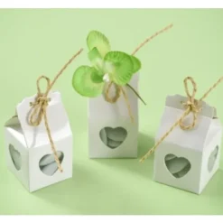 Boite Dragees Mariage Avec Coeur Blanc Ajour X 4 Pi Ces