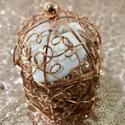 Boite Dragees Mini Tonnelle Fer Forg Rose Gold