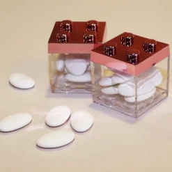 Boite Dragees Plexi Lego Rose Gold
