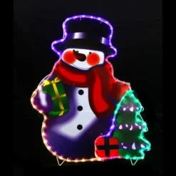 Bonhomme De Neige Lumineux 72 Led Multicolore