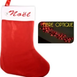 Botte De Noel Lumineuse Fibre Optique