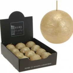 Bougie Boule Décorative Or 7Cm