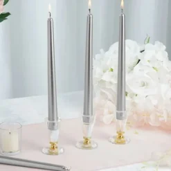 Bougie Chandelier Mariage Argent X 2 Pi Ces