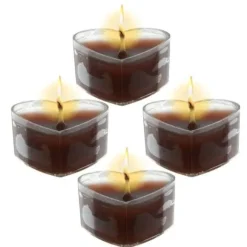 Bougie Chauffe Plat Coeur Chocolat X 4 Pi Ces