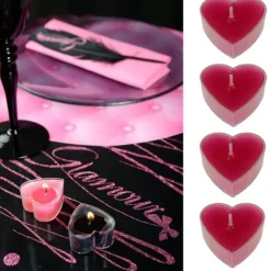 Bougie Chauffe Plat Coeur Fuchsia X 4 Pi Ces