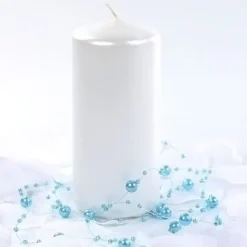 Bougie Cylindrique Blanc Nacr 12Cm X 6 Pi Ces