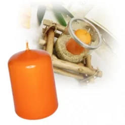 Bougie Cylindrique Orange 10Cm