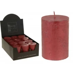 Bougie Cylindrique Rouge 10Cm