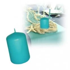 Bougie Cylindrique Turquoise 10Cm
