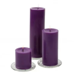 Bougie Cylindrique Violet 12Cm X 6 Pi Ces