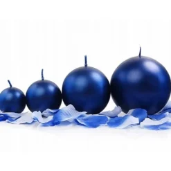 Bougie Mariage Boule Bleu Marine 6Cm X 10 Pi Ces