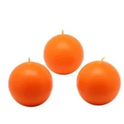 Bougie Mariage Boule Orange 6Cm