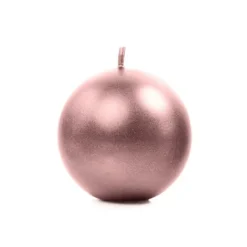 Bougie Mariage Boule Rose Gold 8Cm X 6 Pi Ces