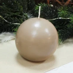 Bougie Mariage Boule Taupe 6Cm