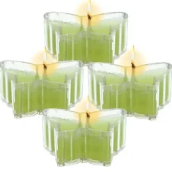 Bougie Mariage Chauffe Plat Papillon Vert Anis X 4 Pi Ces