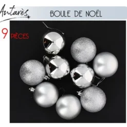 Boule De Noel Argent 6 Cm X 9 Pi Ces