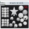 Boule De Noel Assorties Blanc Et Argent X 34 Pi Ces
