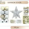 Boule De Noel Assorties Or Et Argent X 44 Pi Ces