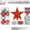 Boule De Noel Assorties Rouge Et Argent X 44 Pi Ces