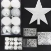 Boule De Noel Blanche Et Argent En Kit X44 Pi Ces