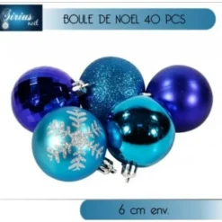 Boule De Noel Bleu X 40 Pi Ces