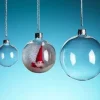 Boule De Noel En Verre Transparent 8Cm