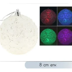 Boule De Noel Lumineuse Givr E Et Paillet E